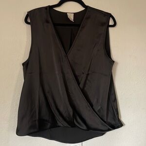 Joie Black Wrap Sleeveless Blouse Top